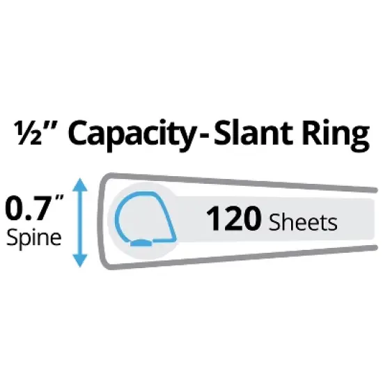 Avery 1/2" Durable View Binder, Slant Rings, 2 White Binders (17002) image {1}