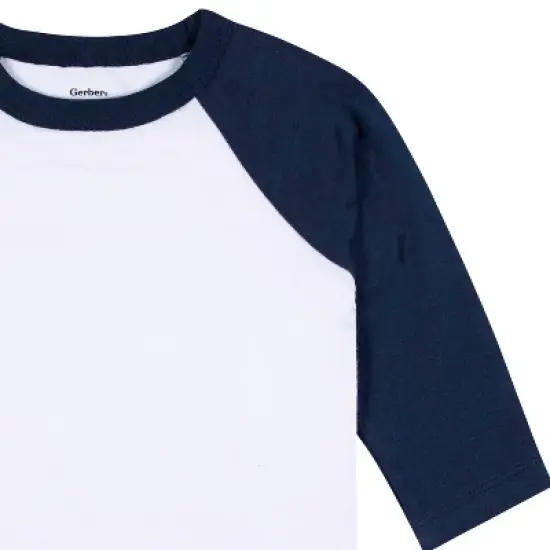 Gerber Baby and Toddler Boys' Long Sleeve Baseball Raglan Tees, 3-Pack image {5}