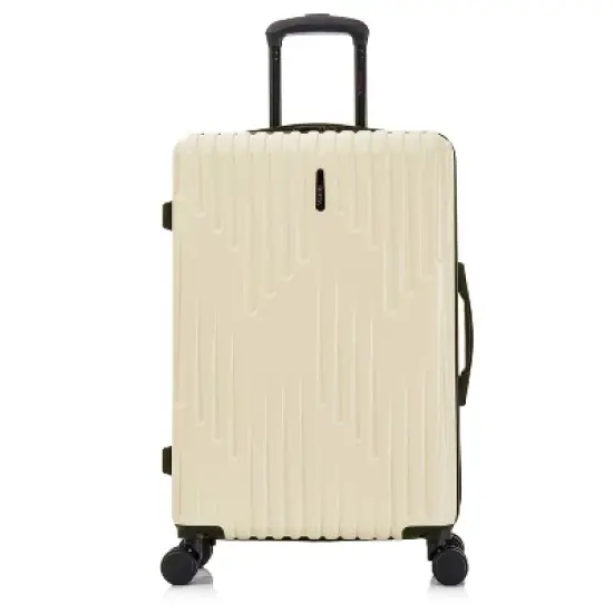 InUSA Drip Lightweight Hardside Medium Checked Spinner Suitcase - Sand image {16}