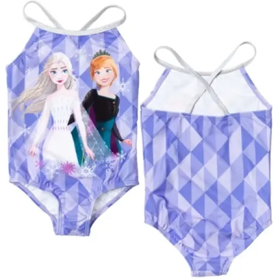 Disney Princess Anna Elsa Frozen Girls 2 Pack One Piece Bathing Suits Little Kid to Big Kid image {4}