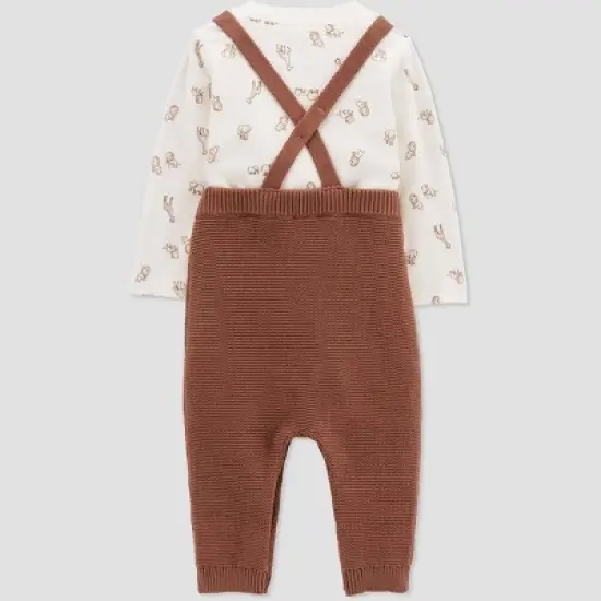 Carter's Just One You&reg;️ Baby Boys' Safari Top & Overalls Set - Brown image {2}