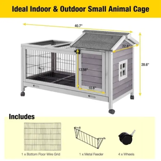 Aivituvin Rabbit Hutch | Outdoor Bunny Cage (Inner Space 4.84ft&sup2;)-AIR24 image {8}