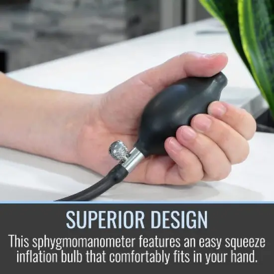 MABIS Precision Series Aneroid Sphygmomanometer Manual Blood Pressure Set with Calibratrated Nylon Cuff and Carrying Case, Adult Large image {1}