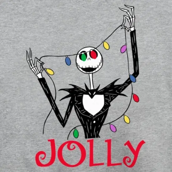 Men's The Nightmare Before Christmas Jack Jolly Christmas Lights Sweatshirt image {1}