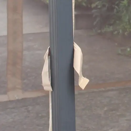 Outsunny Hardtop Polycarbonate Gazebo Canopy Aluminum Frame Pergola with Top Vent and Netting for Garden, Patio, Grey image {5}