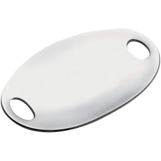 Nambe Pebble Alloy Metal Handled Serving Tray, Silver image {9}