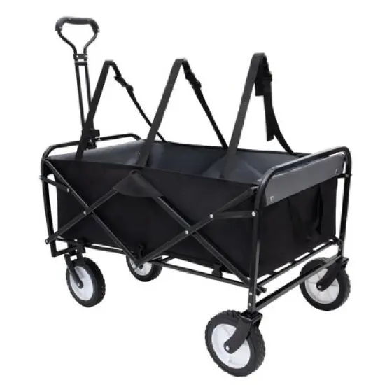 SKRAN Outdoor Sport Foldable All Terrain Pulling Pull-Along Wagons with Strapping System,Weight Capacity 225 LBS for Shopping,Garden,Camping image {5}