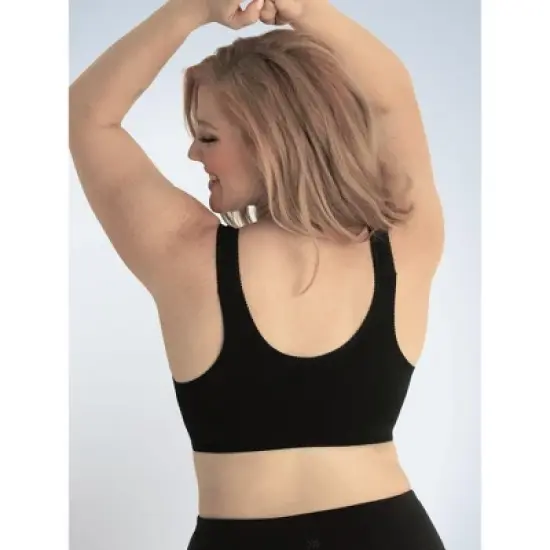 Leading Lady The Meryl - Cotton Front-Closure Leisure Bra, 110-Black image {1}