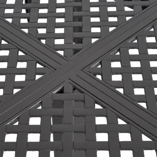 Aviary 9pc Aluminum Dining Set - Antique Matte Black - Christopher Knight Home image {3}