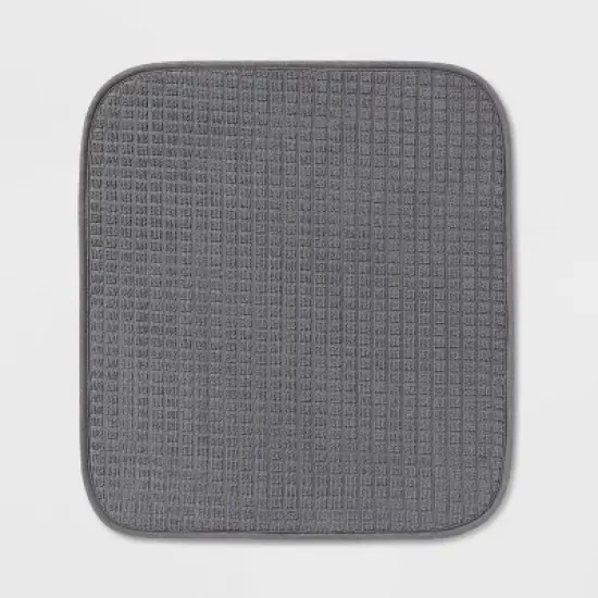 16"x 18" Drying Mat Dark Gray - Brightroom&trade;: Polyester, Machine Washable, Dish Drying Mat image {3}