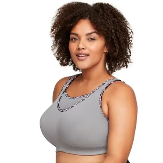 Glamorise Womens No-Bounce Camisole Sports Wirefree Bra 1066 Soft Gray image {2}