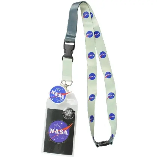 NASA ID Lanyard Badge Holder Classic Logo With 2" Rubber Charm Pendant image {4}