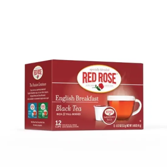 Red Rose English Breakfast Tea with 12 K-Cups Per Box (6 Pack) K-Cup Pods for Keurig image {1}