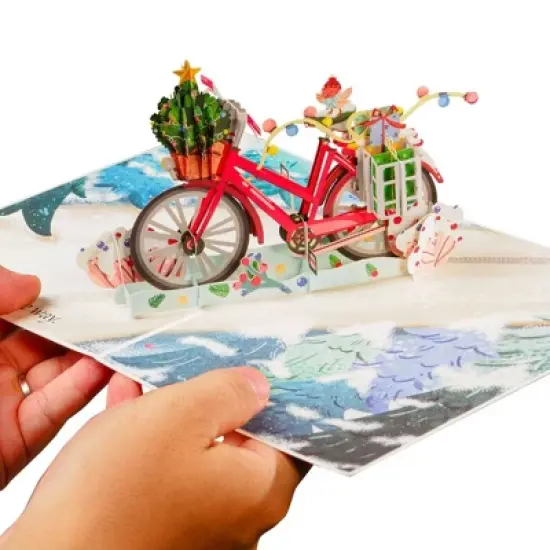 Frndly by Paper Love Christmas Bike Pop Up Christmas Card image {2}