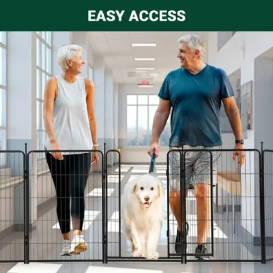 Dog Playpen for Large Medium Small Dogs,  Metal Dog Fence with Gate,40 inch 8 Panels Outdoor Pet Play Pen，Portable and Fold up Puppy Exercise Pen image {2}