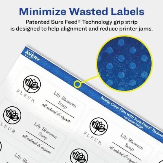 Avery Matte Clear Labels,  1" x 2-1/2" Rectangle image {3}