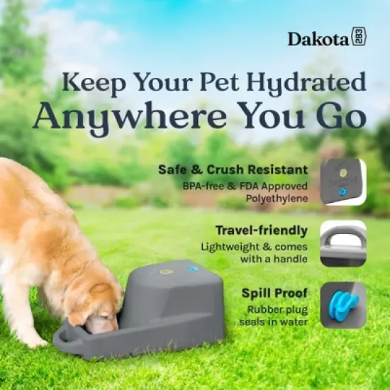 Dakota 283 Dash 5-Gallon Weatherproof Dog & Pet Water Dispenser System for Home & Outdoor Use w/Built-In Rubber Plug, Dark Granite image {2}