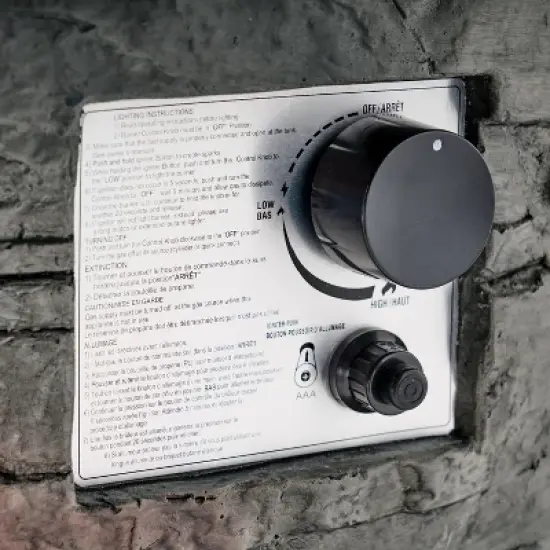 GDFStudio Broadway Outdoor 40,000 BTU Lightweight Concrete Fire Pit Table, Gray/Light Brown image {6}