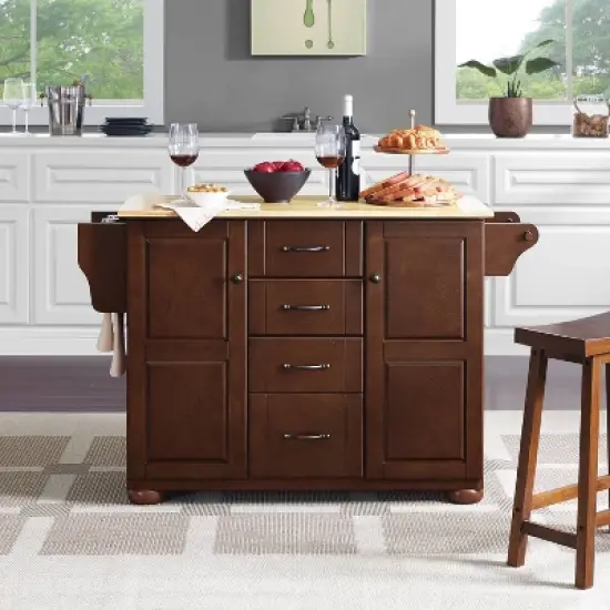 Eleanor Kitchen Island with Wood Top Natural - Crosley image {8}