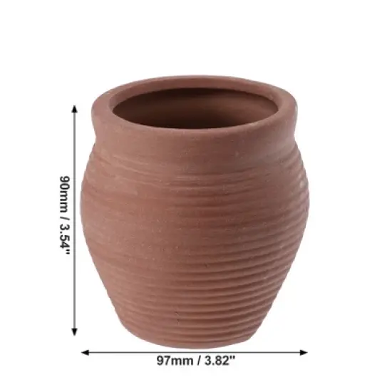 Unique Bargains Ceramic Aquarium Hideaway Rock Cave Fish Tank Decoration Red Brown 3.82"x3.54"x3.82" image {4}