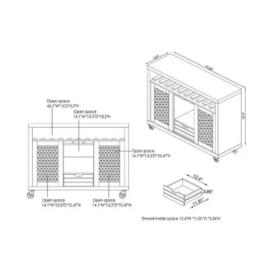 Iohomes Willis Industrial Dining Buffet Black - HOMES: Inside + Out image {4}