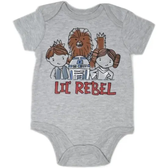 Star Wars R2-D2 C-3PO Chewbacca Yoda Darth Vader Newborn Baby Boys 5 Pack Short Sleeve Bodysuits  image {5}