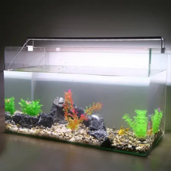 Unique Bargains Plastic Fish Tank Aquarium Decoration Artificial Water Plants Pink 7.28" 1 Pc image {1}