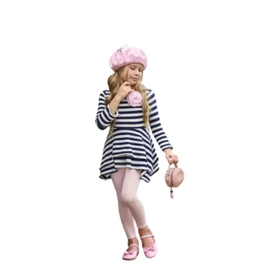 Girls Parisian Chic Sidetail Tunic & Legging Set - Mia Belle Girls image {6}