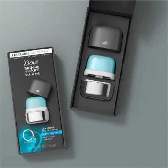 Dove Men+Care 0% Aluminum Clean Touch Refillable Deodorant Stainless Steel Case + 1 Refill - 1.13oz image {2}