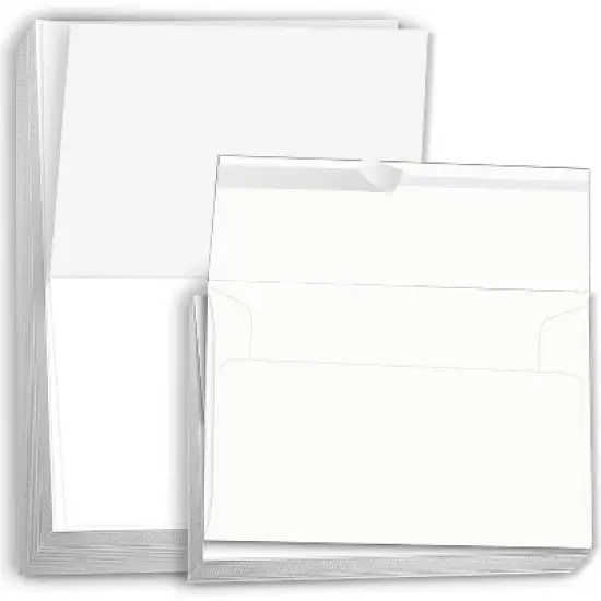 Hamilco Card Stock Folded Blank Cards with Self Seal Envelopes 5x7 - Scored White Cardstock Paper 80lb Cover - 100 Pack image {6}