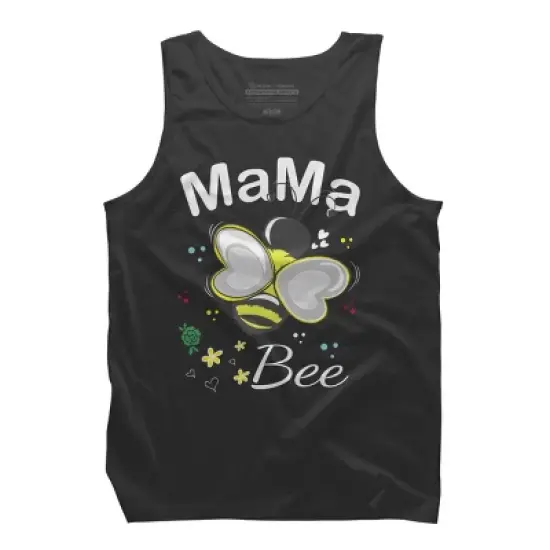 Men's Design By Humans Mama Bee Floral Pattern By Aminemangaka1 Tank Top image {3}