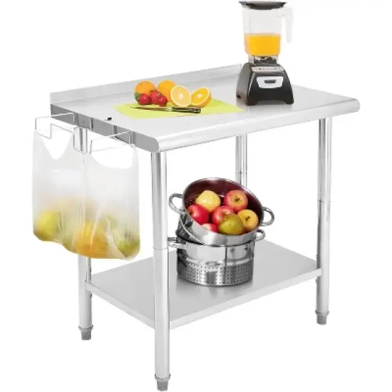 Heavy Duty Stainless Steel Work Table, Adjustable Height Utility Table for Home, Garage, and Restaurant Use image {25}