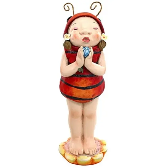 Design Toscano Sarah the Lady Bug Fairy Garden Helper Statue image {2}