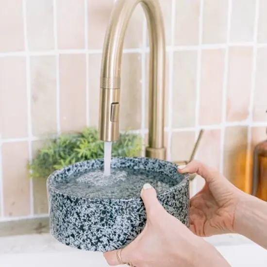 Dexypaws: Ceramic Dog Bowl: Salt & Pepper, 26oz, Pet Feeding Dish image {2}