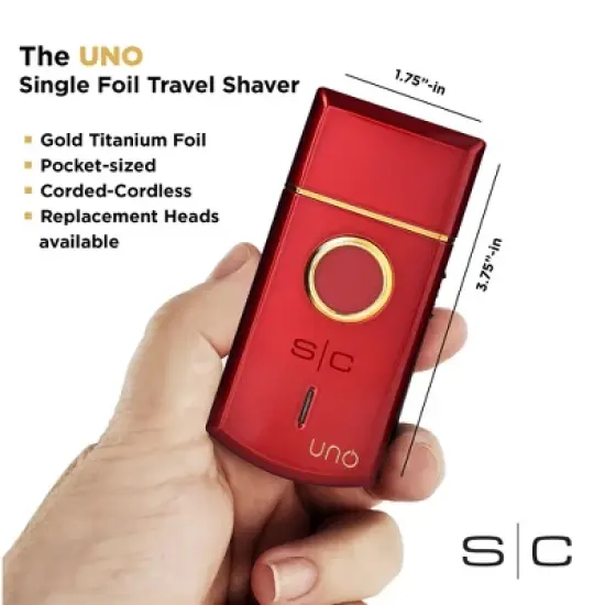 StyleCraft Uno Single Foil Shaver USB Rechargable Travel Size Red image {3}