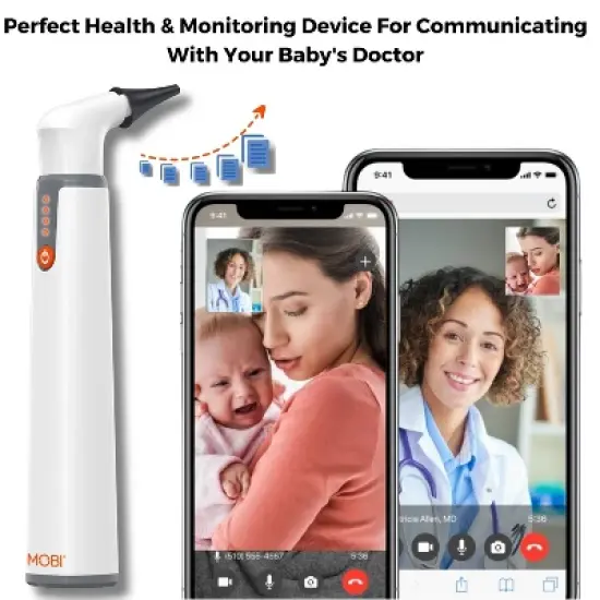 MOBI Wi-Fi Otoscope for Baby 1080P HD Camera, 6 LED, Ear Nose Throat Scope + Cleaning Tools image {3}