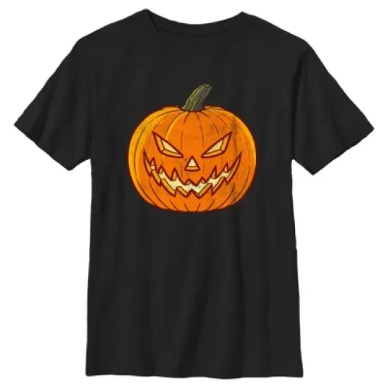 Boy's Lost Gods Halloween Evil Jack-O'-Lantern T-Shirt image {4}