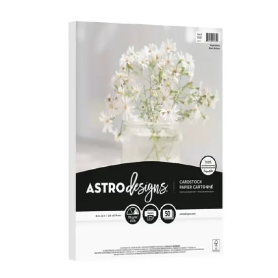 8.5"x11" 50-Sheet Bright White Cardstock 65 lb- Astrodesigns: Uncoated 65 lb Cover Stock, Pack of 50, Letter Size image {4}