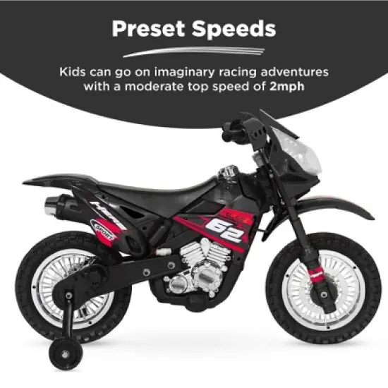 Best Choice Products 6V Kids Electric Battery Powered Ride On Motorcycle w/ Training Wheels, Lights, Music image {2}