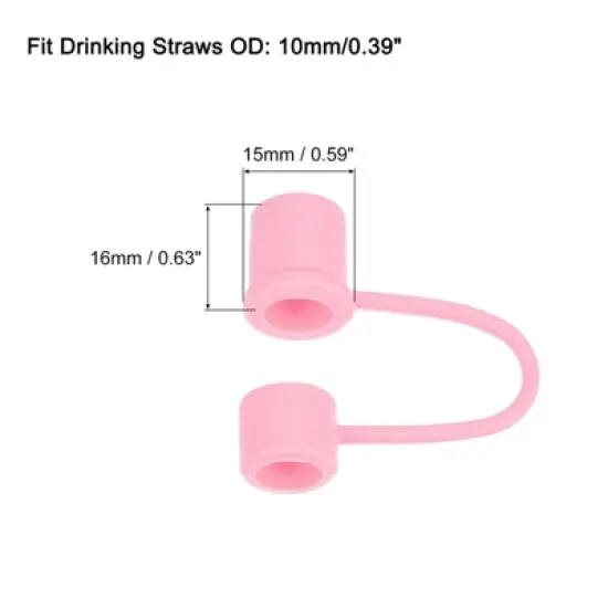 Unique Bargains Silicone Removable Washable Flexible Drinking Straw Cover Cap image {1}