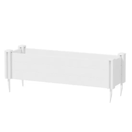 Lirago 51" x 28" x 13" White PVC Modular Garden Fence Panel Durable Easy to Install Soil Improvement Solution image {7}