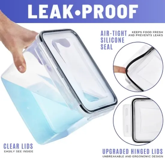 Sorbus 8 Pack (121oz/15cups) Airtight Food Storage Containers - Four-Way Snap Lids Keeps Food Fresh - Store Cereal, Pasta, Flour and more image {3}