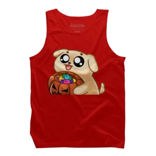 Men's Design By Humans Halloween Candy Pup By Puppers Tank Top image {5}