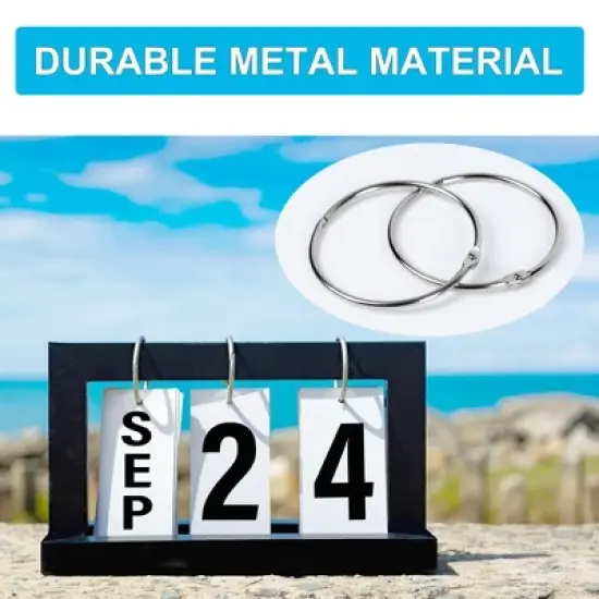 Unique Bargains Loose Leaf Metal Binder Keychain Hinge Book Ring Ideal 3.3 Inches 12 Pcs image {2}