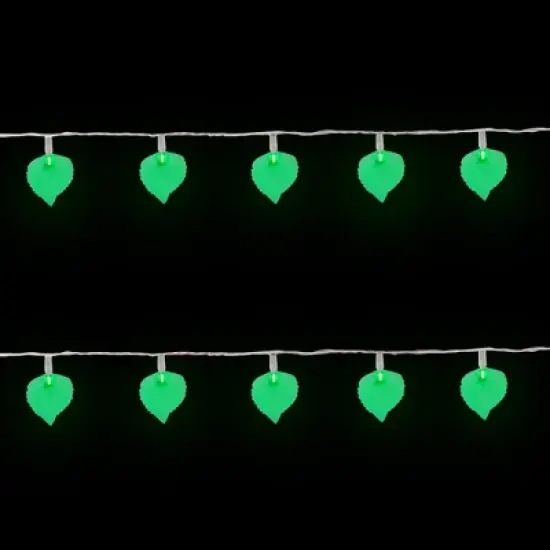 Northlight LED Leaf Indoor Outdoor Patio Light Set - 8' Clear Wire - 10ct image {2}
