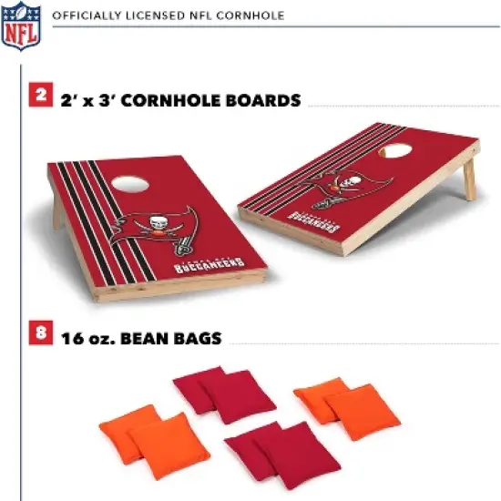 NFL Tampa Bay Buccaneers 2'x3' Wood Cornhole Set image {1}
