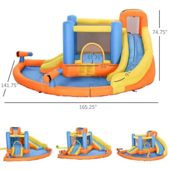 NAYSAYE Above Ground Pool Inflatable Water Slide Bounce House Multi Activity for Kids Backyard Fun, Multicolor, 13.70"*11.80"*6.20" image {4}