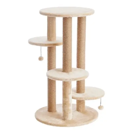 Two by Two Manchester - Beige Scratching Post Cat Furniture - 36.2 in. Tall image {8}