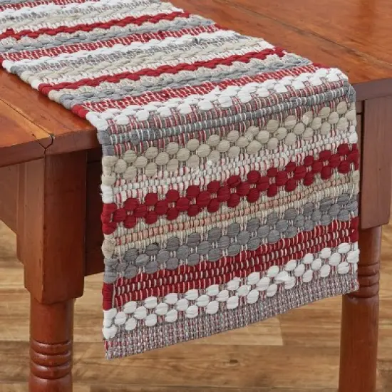 Park Designs Farmhouse Holiday Chindi Table Runner - 54"L - Gray image {3}