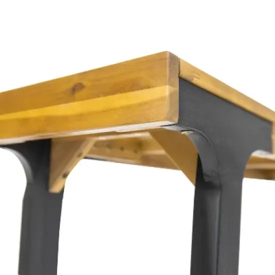 Christopher Knight Home Harper Outdoor 3pcs Acacia Wood Dining set, Teak/Black image {10}